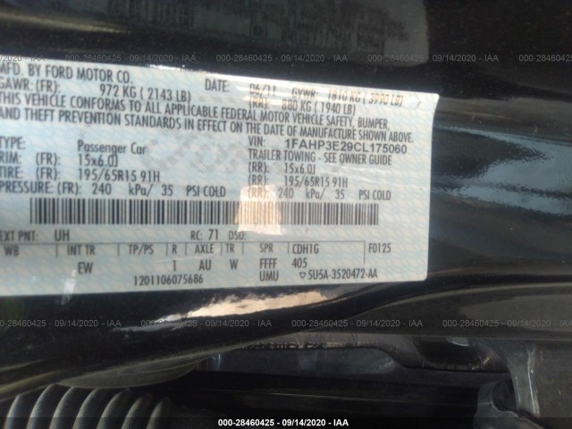 Photo 8 VIN: 1FAHP3E29CL175060 - FORD FOCUS 