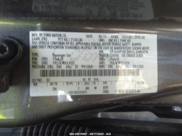 Photo 8 VIN: 1FAHP3E29CL248279 - FORD FOCUS 