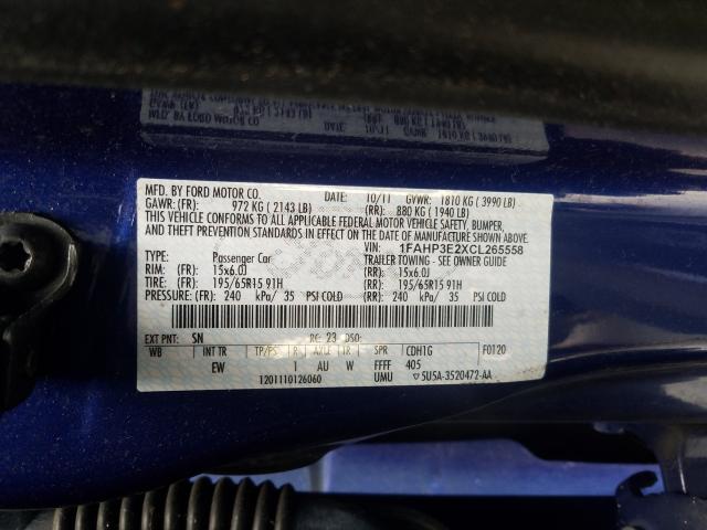 Photo 9 VIN: 1FAHP3E2XCL265558 - FORD FOCUS S 