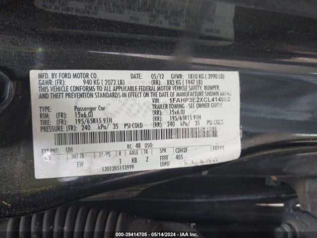 Photo 8 VIN: 1FAHP3E2XCL414969 - FORD FOCUS 