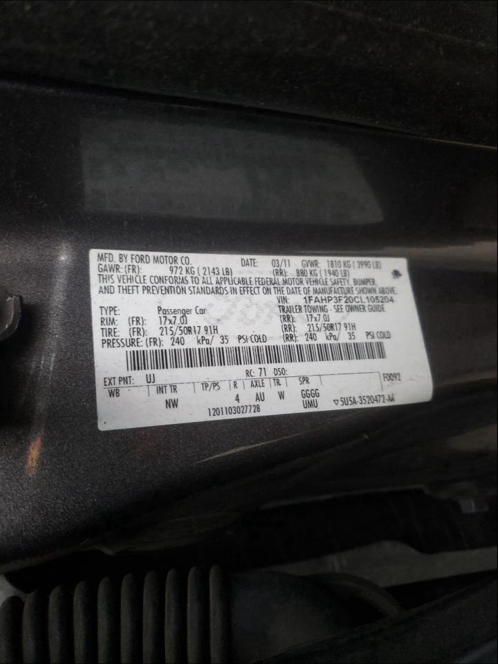 Photo 9 VIN: 1FAHP3F20CL105204 - FORD FOCUS SE 