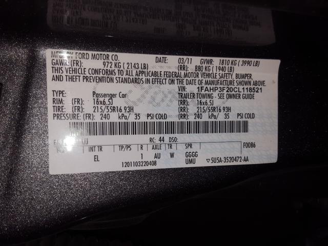 Photo 9 VIN: 1FAHP3F20CL118521 - FORD FOCUS SE 