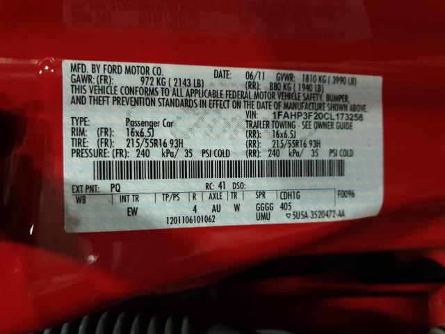 Photo 9 VIN: 1FAHP3F20CL173258 - FORD FOCUS SE 