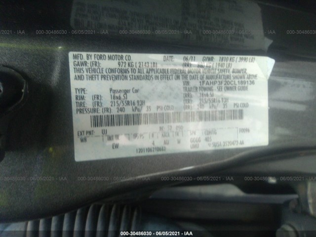 Photo 8 VIN: 1FAHP3F20CL189136 - FORD FOCUS 