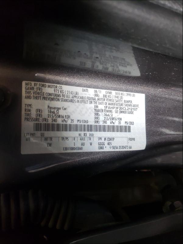 Photo 9 VIN: 1FAHP3F20CL212107 - FORD FOCUS SE 