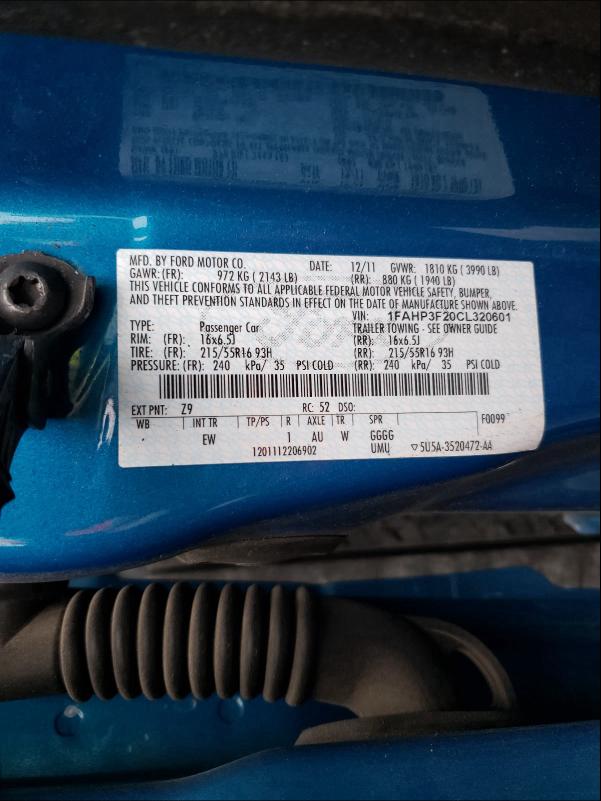 Photo 9 VIN: 1FAHP3F20CL320601 - FORD FOCUS SE 