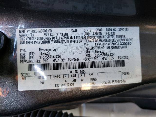 Photo 9 VIN: 1FAHP3F20CL329380 - FORD FOCUS SE 