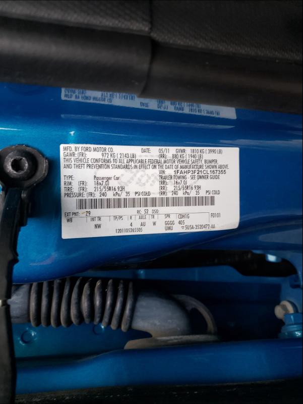 Photo 9 VIN: 1FAHP3F21CL167355 - FORD FOCUS SE 