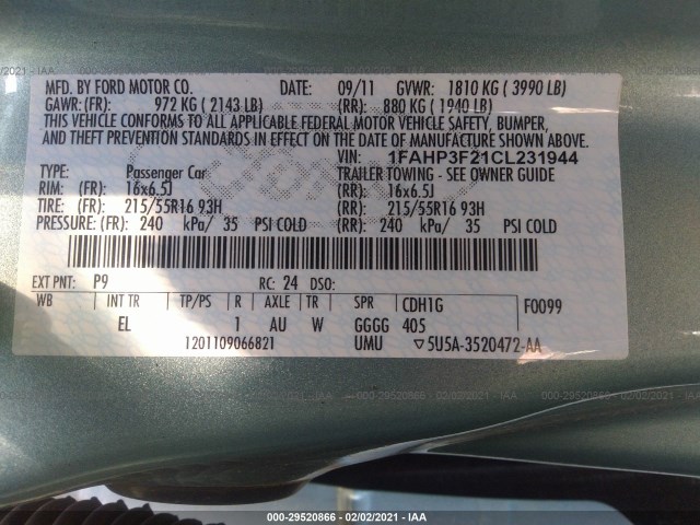 Photo 8 VIN: 1FAHP3F21CL231944 - FORD FOCUS 