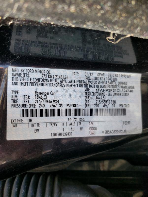 Photo 9 VIN: 1FAHP3F21CL324740 - FORD FOCUS SE 