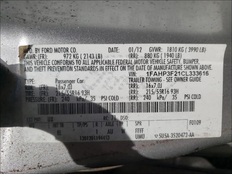 Photo 9 VIN: 1FAHP3F21CL333616 - FORD FOCUS SE 