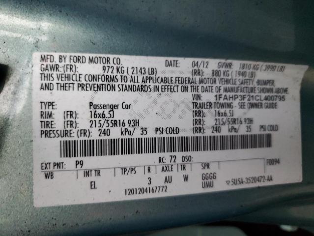 Photo 12 VIN: 1FAHP3F21CL400795 - FORD FOCUS 