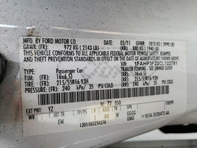 Photo 12 VIN: 1FAHP3F22CL122781 - FORD FOCUS 