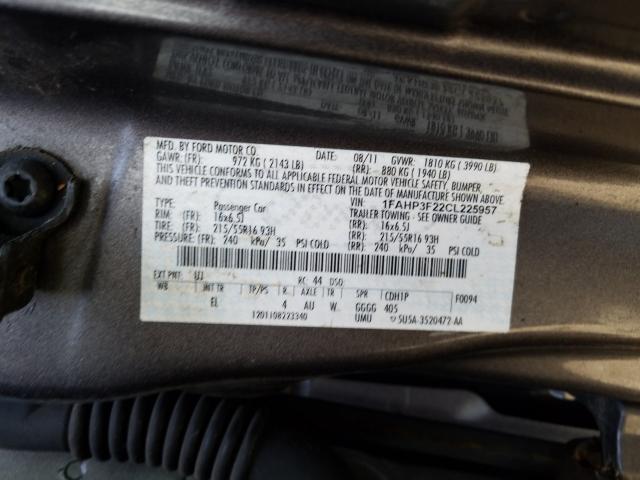 Photo 9 VIN: 1FAHP3F22CL225957 - FORD FOCUS SE 