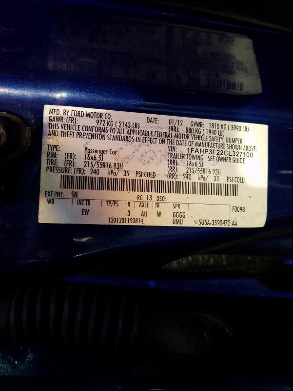 Photo 9 VIN: 1FAHP3F22CL327100 - FORD FOCUS SE 