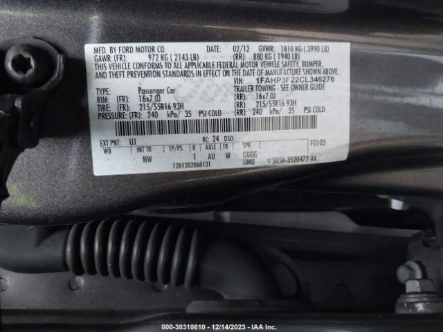 Photo 8 VIN: 1FAHP3F22CL346276 - FORD FOCUS 