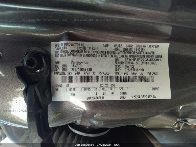 Photo 8 VIN: 1FAHP3F22CL453361 - FORD FOCUS 