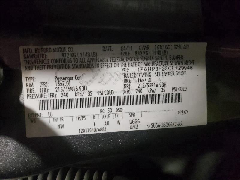 Photo 9 VIN: 1FAHP3F23CL129948 - FORD FOCUS SE 