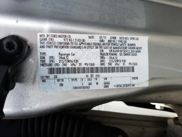 Photo 9 VIN: 1FAHP3F23CL201456 - FORD FOCUS 