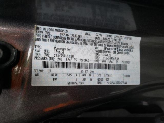 Photo 9 VIN: 1FAHP3F23CL206883 - FORD FOCUS SE 