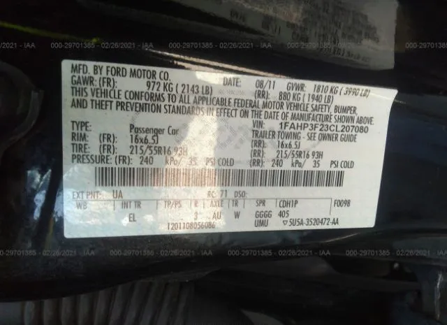 Photo 8 VIN: 1FAHP3F23CL207080 - FORD FOCUS 