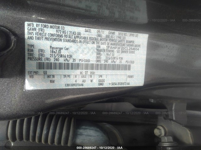 Photo 8 VIN: 1FAHP3F23CL254934 - FORD FOCUS 