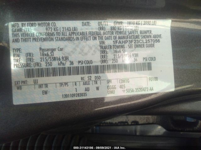 Photo 8 VIN: 1FAHP3F23CL257056 - FORD FOCUS 