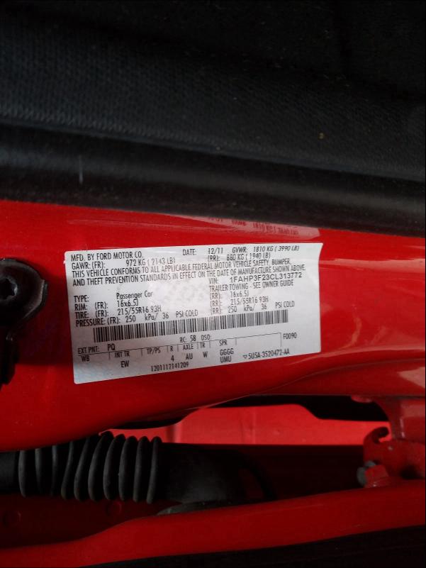 Photo 9 VIN: 1FAHP3F23CL313772 - FORD FOCUS SE 