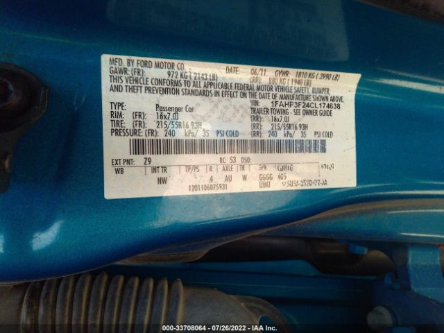 Photo 8 VIN: 1FAHP3F24CL174638 - FORD FOCUS 