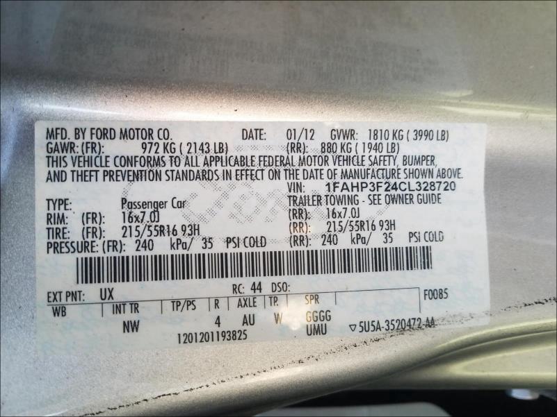 Photo 9 VIN: 1FAHP3F24CL328720 - FORD FOCUS 