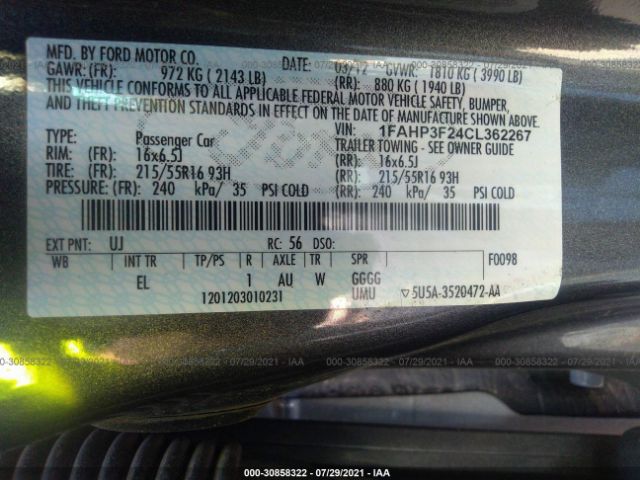 Photo 8 VIN: 1FAHP3F24CL362267 - FORD FOCUS 