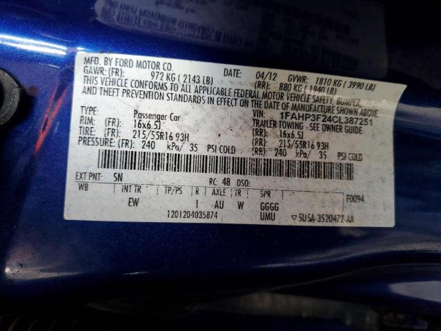 Photo 12 VIN: 1FAHP3F24CL387251 - FORD FOCUS SE 