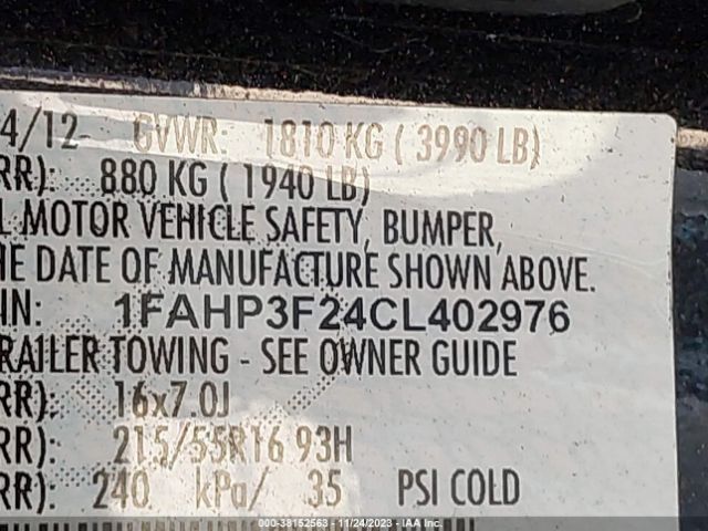 Photo 8 VIN: 1FAHP3F24CL402976 - FORD FOCUS 