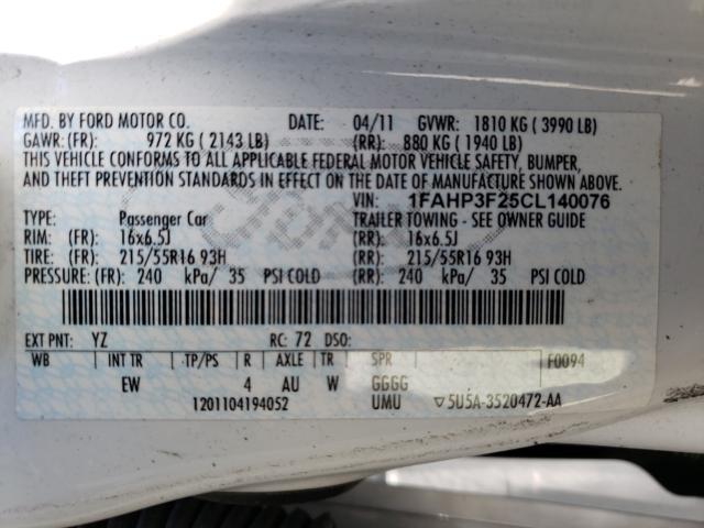 Photo 9 VIN: 1FAHP3F25CL140076 - FORD FOCUS SE 