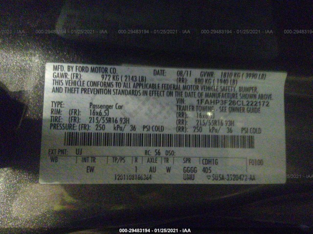 Photo 8 VIN: 1FAHP3F26CL222172 - FORD FOCUS 