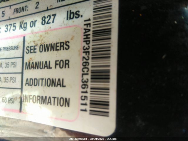 Photo 8 VIN: 1FAHP3F26CL361511 - FORD FOCUS 