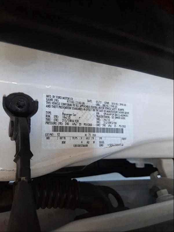 Photo 9 VIN: 1FAHP3F26CL429693 - FORD FOCUS 