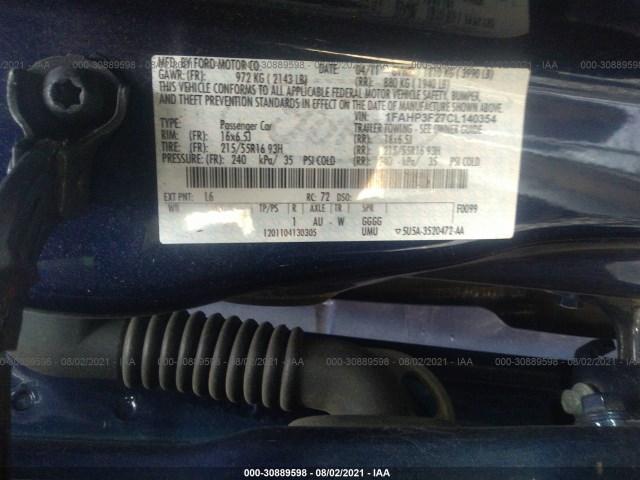 Photo 8 VIN: 1FAHP3F27CL140354 - FORD FOCUS 