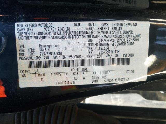 Photo 9 VIN: 1FAHP3F27CL271509 - FORD FOCUS 