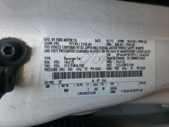 Photo 9 VIN: 1FAHP3F27CL354292 - FORD FOCUS SE 