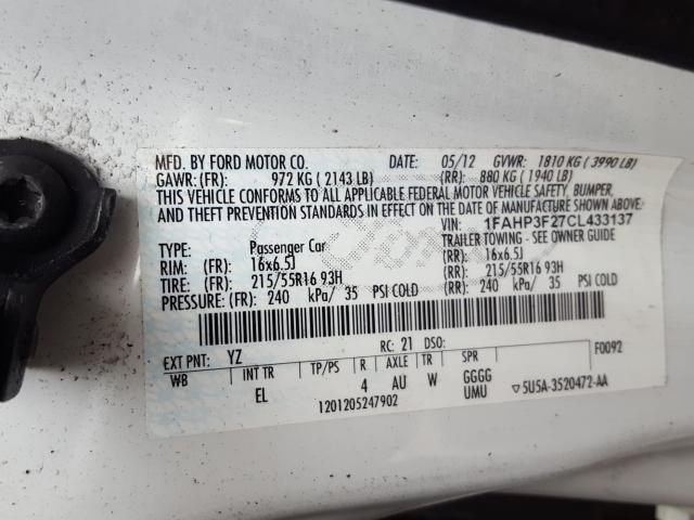 Photo 9 VIN: 1FAHP3F27CL433137 - FORD FOCUS SE 