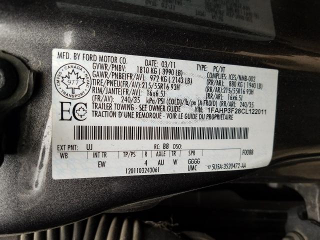 Photo 9 VIN: 1FAHP3F28CL122011 - FORD FOCUS SE 