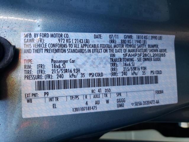 Photo 12 VIN: 1FAHP3F28CL200285 - FORD FOCUS 