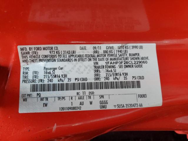 Photo 11 VIN: 1FAHP3F28CL229060 - FORD FOCUS SE 