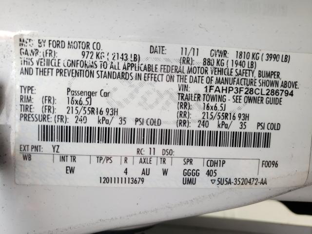 Photo 9 VIN: 1FAHP3F28CL286794 - FORD FOCUS SE 