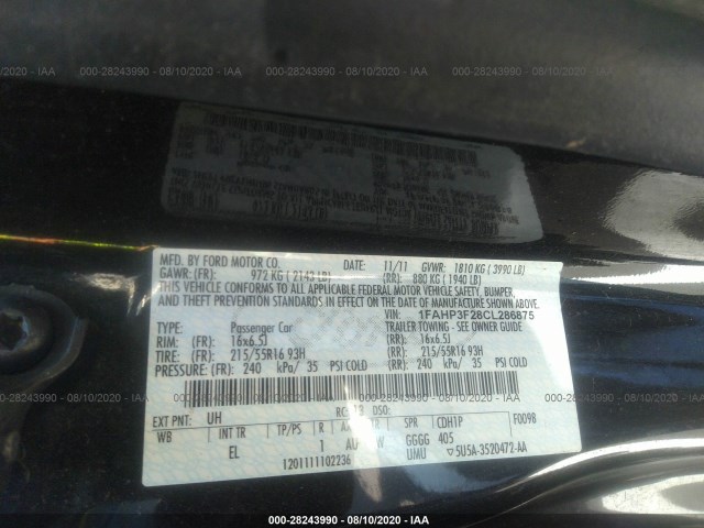 Photo 8 VIN: 1FAHP3F28CL286875 - FORD FOCUS 