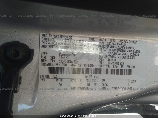 Photo 8 VIN: 1FAHP3F29CL126634 - FORD FOCUS 