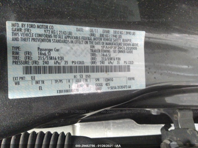 Photo 8 VIN: 1FAHP3F29CL222005 - FORD FOCUS 