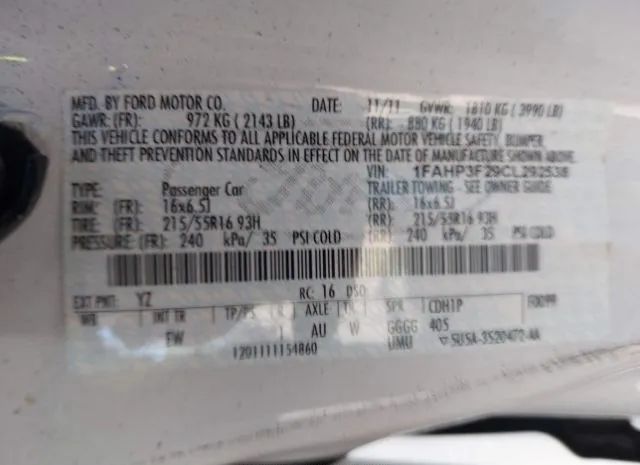 Photo 8 VIN: 1FAHP3F29CL292538 - FORD FOCUS 