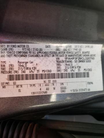 Photo 9 VIN: 1FAHP3F29CL320760 - FORD FOCUS SE 